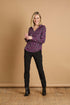 Emerco Long Sleeve Smudge Spot Print Collar Blouse – 021000EW